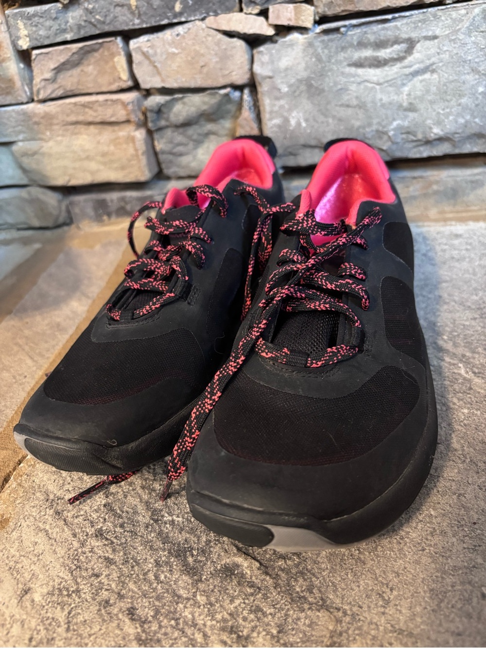 Clarks Black Sneakers with Pink Accents